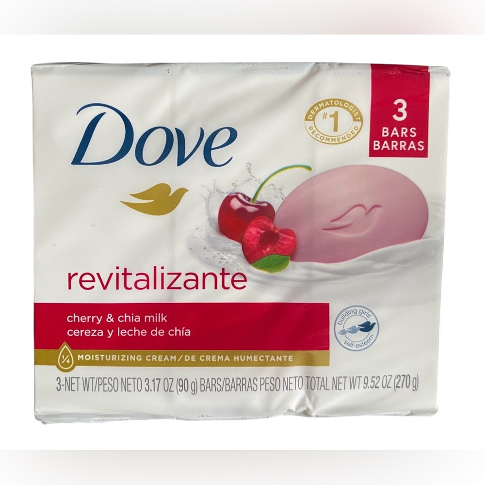 DOVE Revitalizante Cherry & Chia Milk Moisturizing Bar Soap 3.17 oz 3 Pack